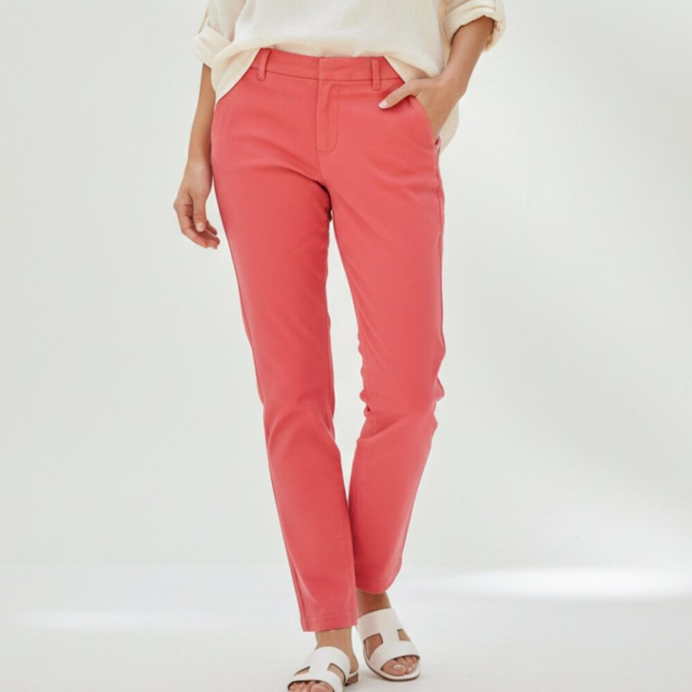 🌟Vince Camuto Coral Pink Slim Ankle Pants Size 2P Petite Cotton Blend